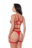 Uwodzicielska czerwona bielizna Aubrey harness XS